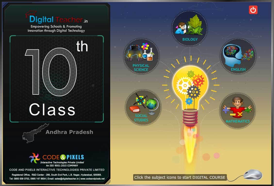 AP SSC Class 10 Syllabus, Digital Teacher Animated video content with the help of Computer Graphics & Animations supported by excellent voice over.